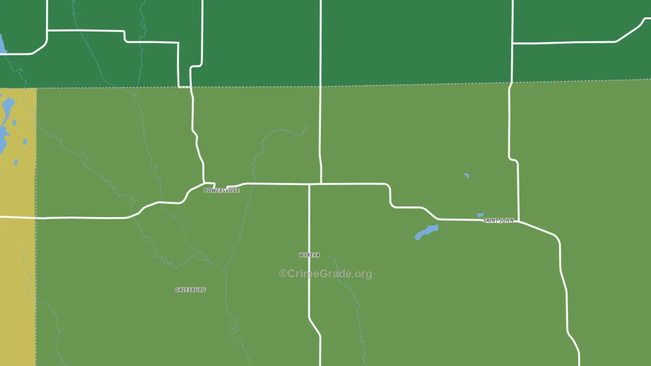 Powersville, MO Map of Assault Rates
