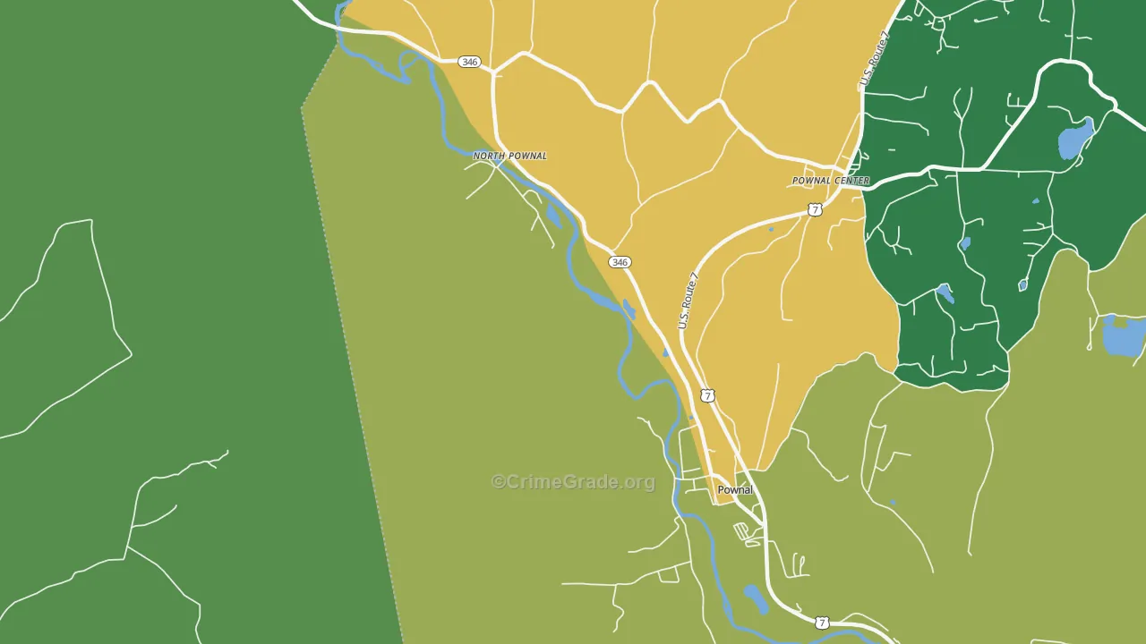 Pownal Center, VT Map of Assault Rates