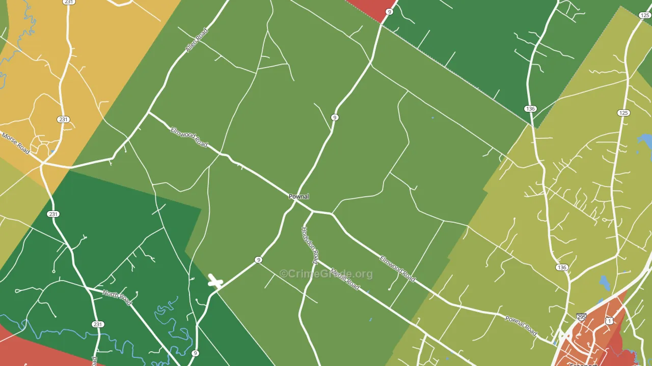 Pownal, ME Map of Assault Rates