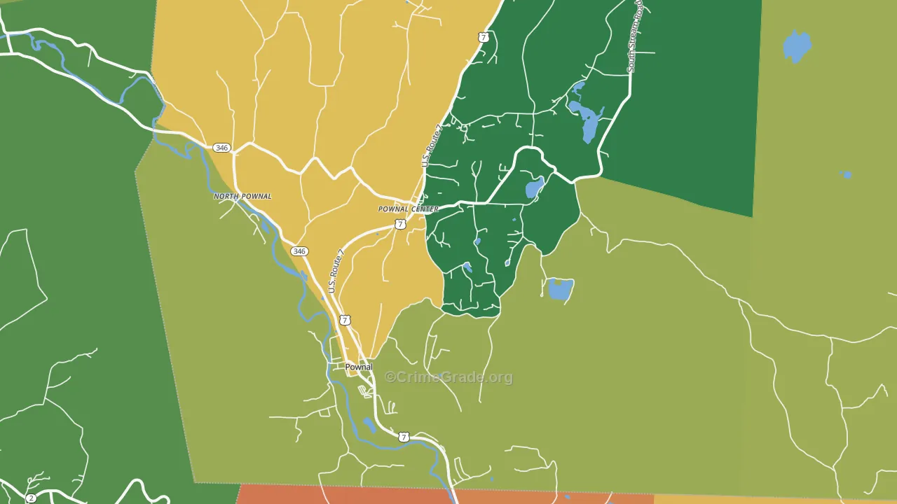 Pownal, VT Map of Assault Rates