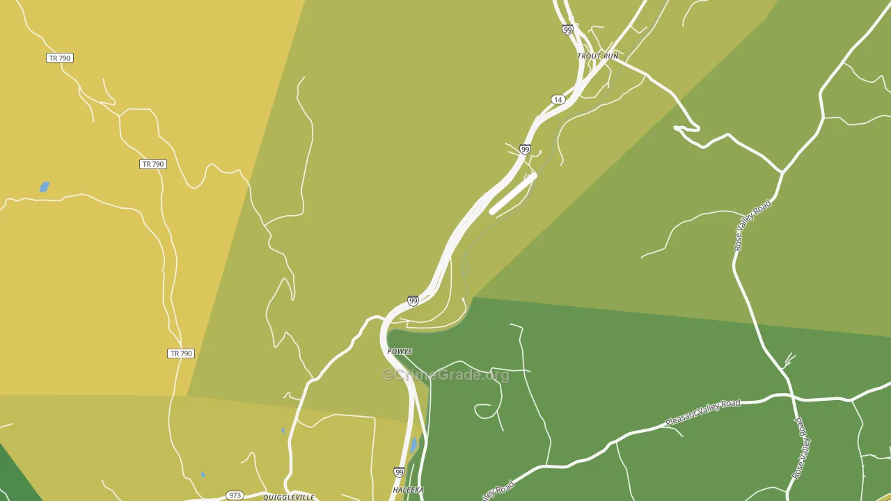 Powys, PA Map of Assault Rates