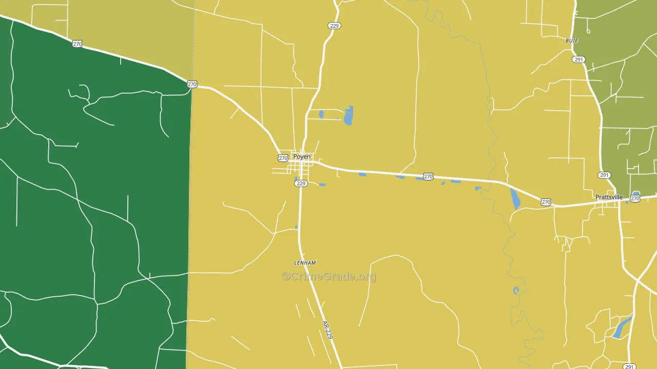 Poyen, AR Map of Assault Rates