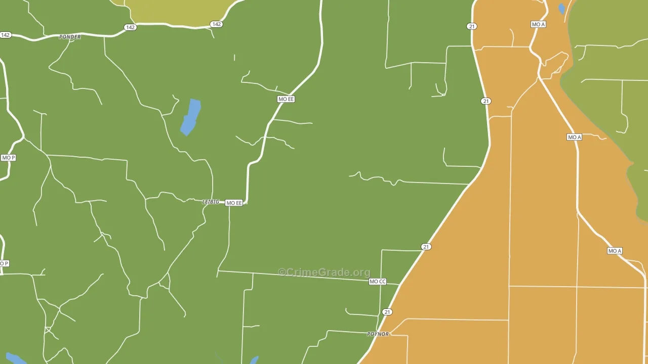 Poynor, MO Map of Assault Rates