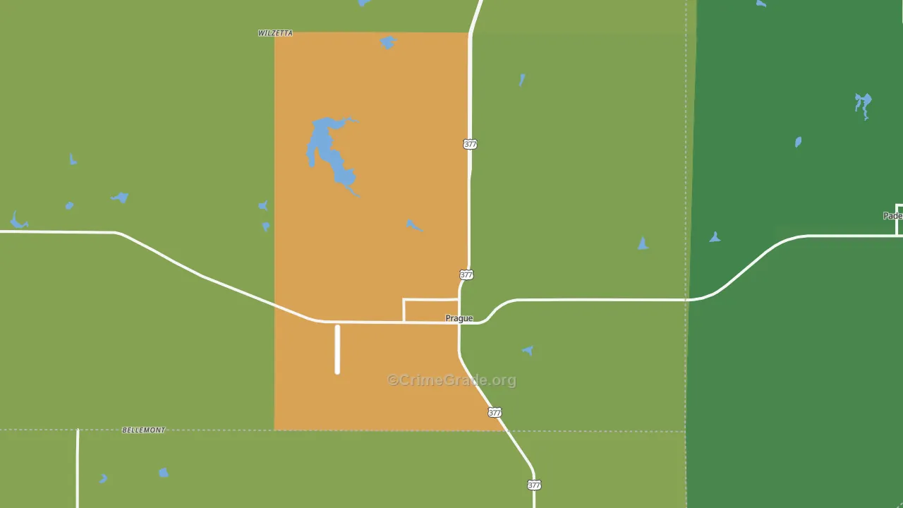Prague, OK Map of Assault Rates