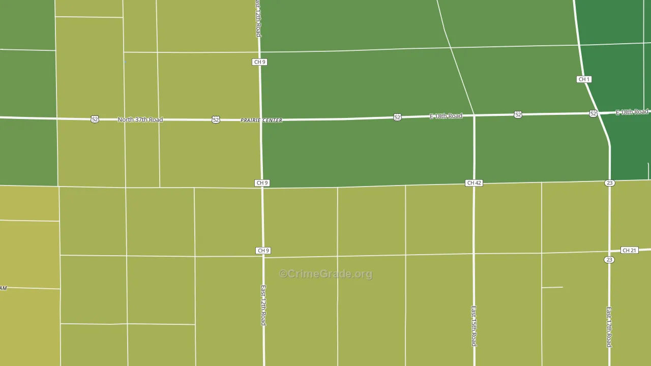 Prairie Center, IL Map of Assault Rates