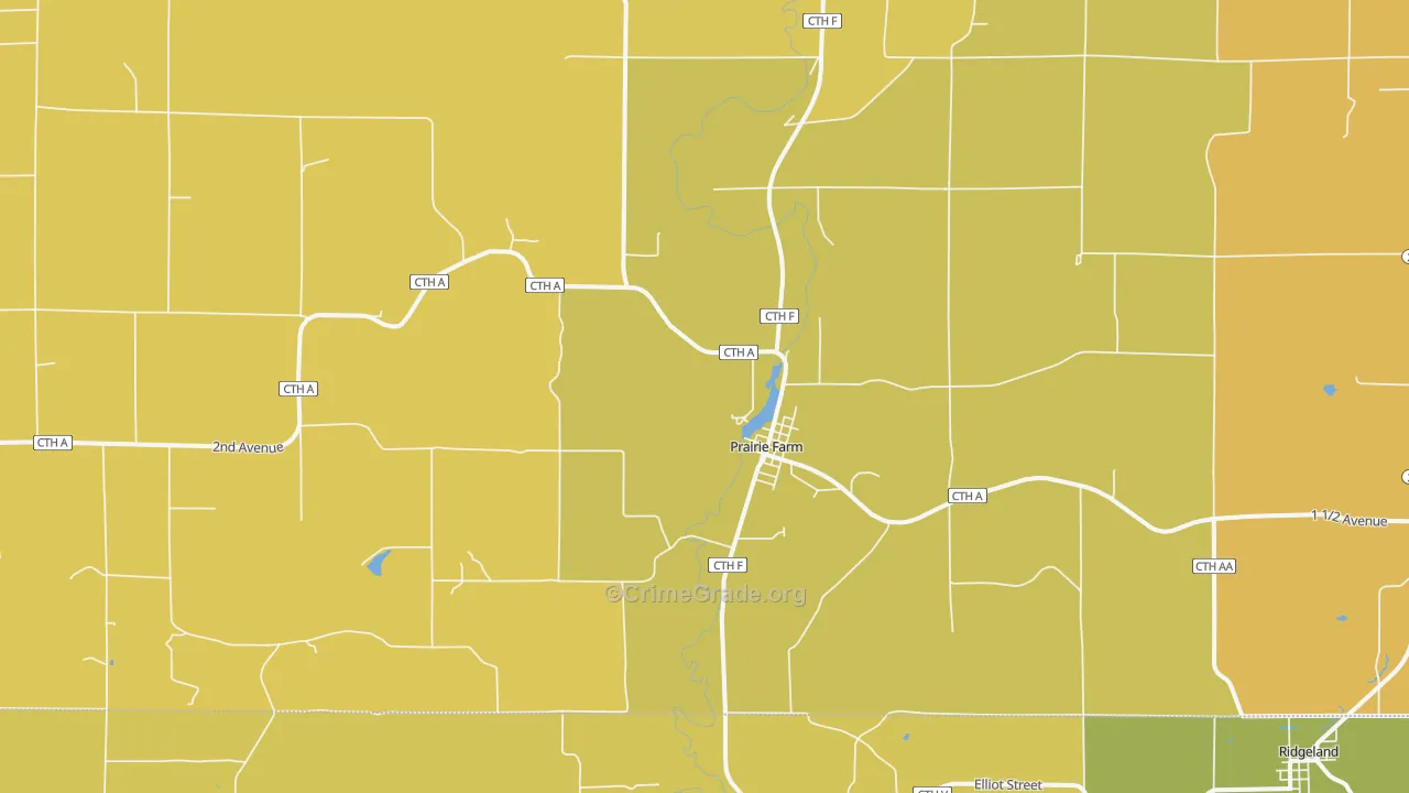 Prairie Farm, WI Map of Assault Rates