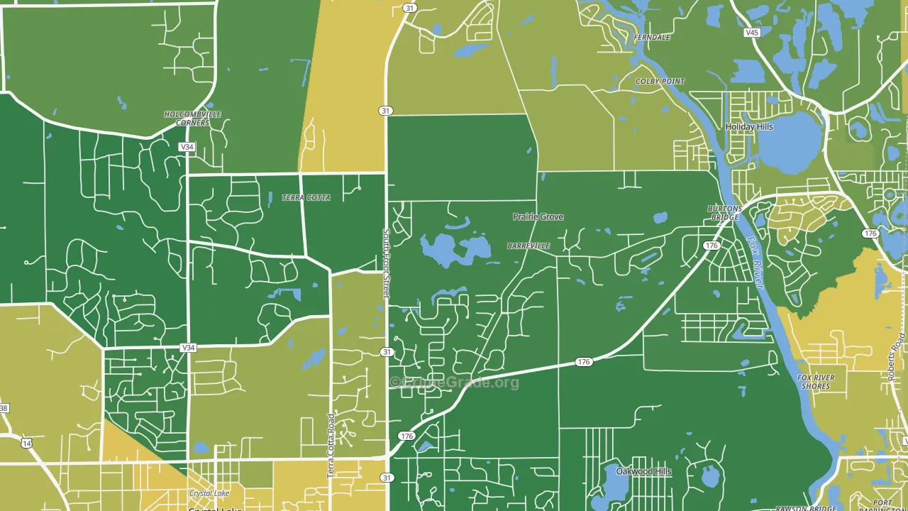 Prairie Grove, IL Map of Assault Rates