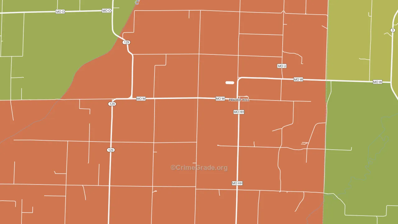 Prairie Hill, MO Map of Assault Rates