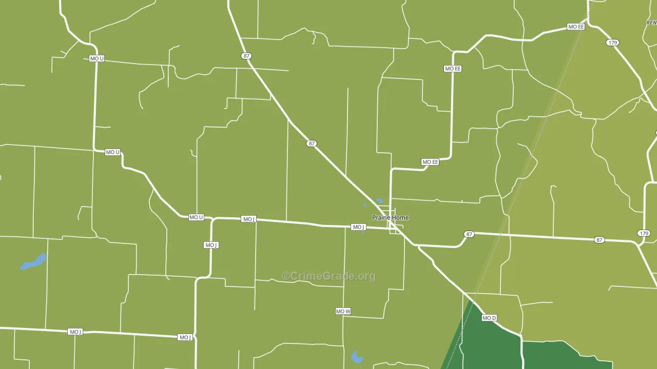 Prairie Home, MO Map of Assault Rates