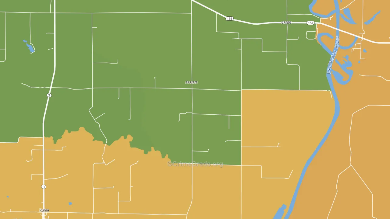 Prairie, IL Map of Assault Rates