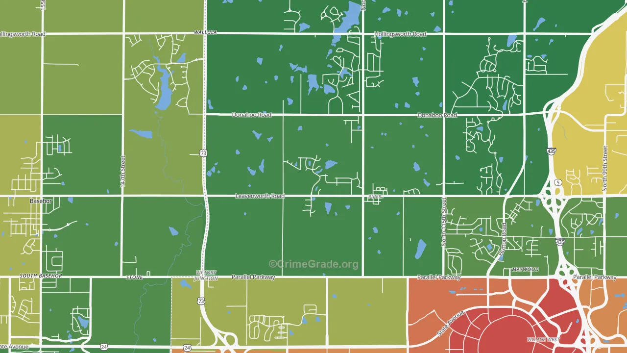 Prairie-Piper-KC-KS, Kansas City, KS Map of Assault Rates