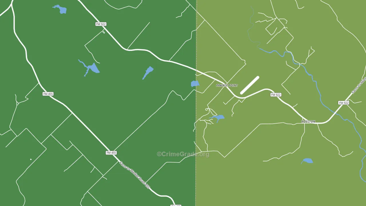 Prairie Point, TX Map of Assault Rates