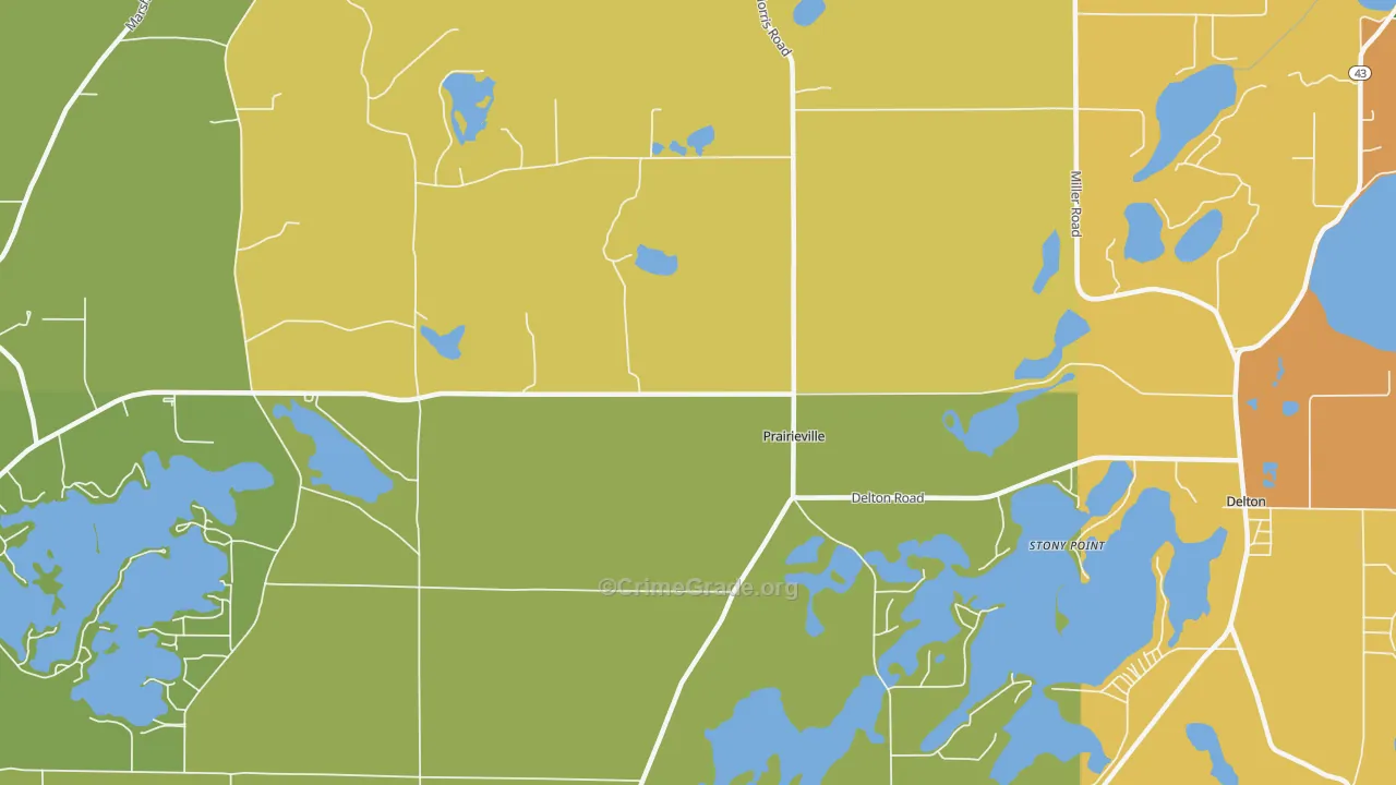 Prairieville, MI Map of Assault Rates
