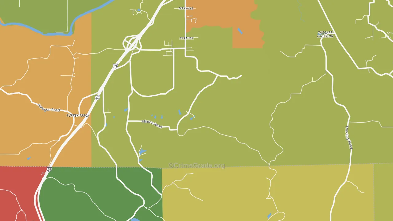 Prather, IN Map of Assault Rates