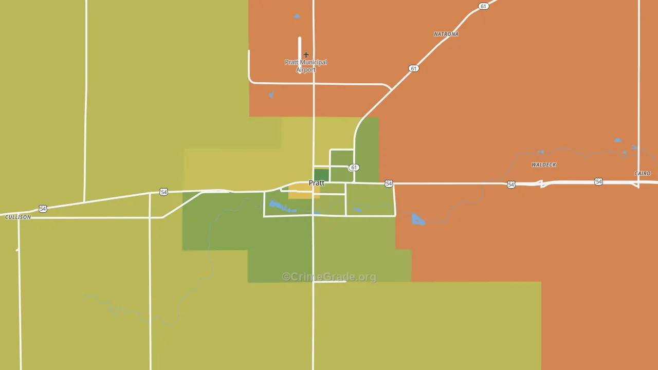 Pratt County, KS Map of Assault Rates