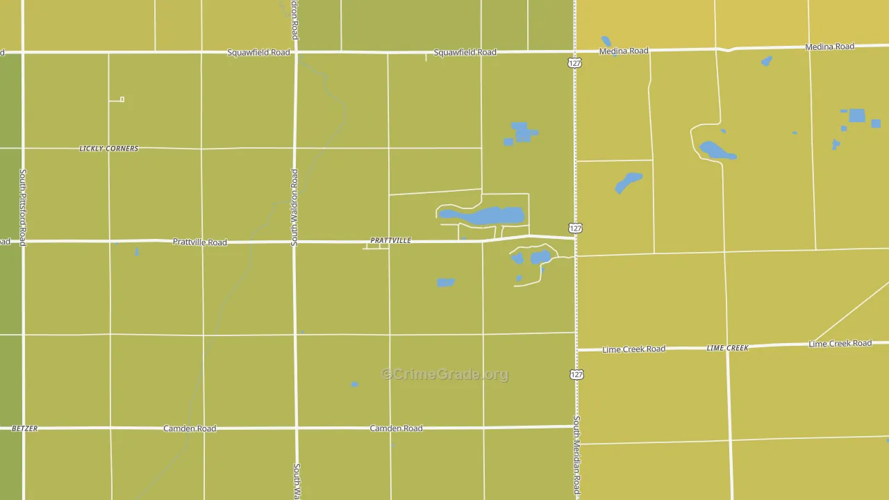 Prattville, MI Map of Assault Rates
