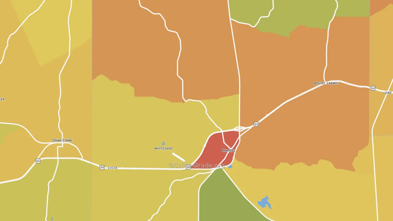Prentiss, MS Map of Assault Rates