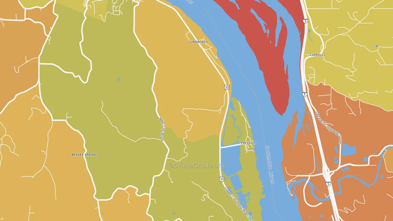 Prescott, OR Map of Assault Rates