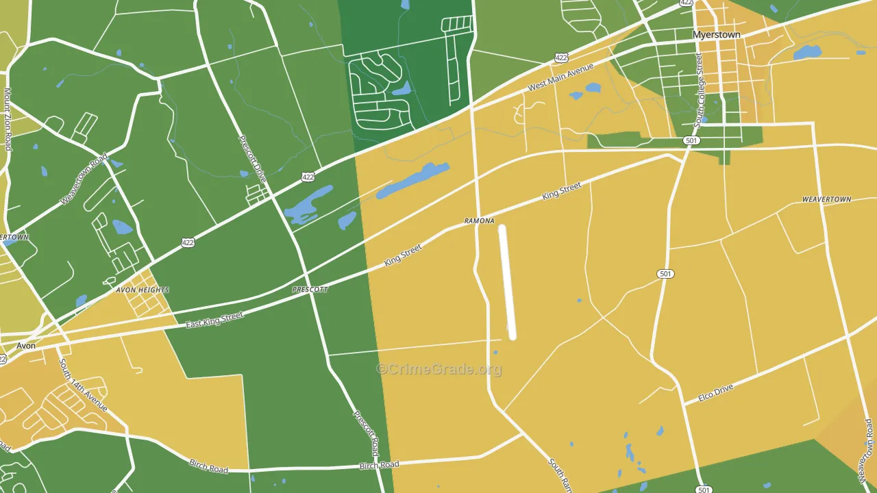 Prescott, PA Map of Assault Rates