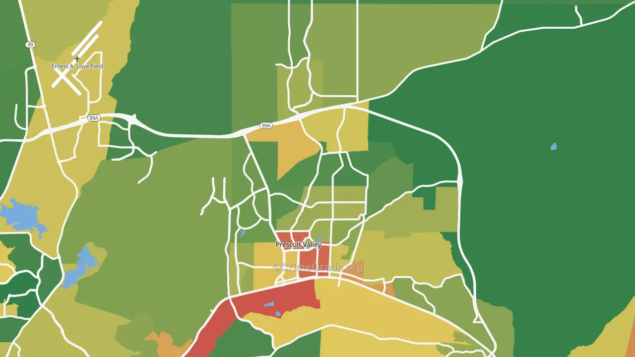 Prescott Valley, AZ Map of Assault Rates