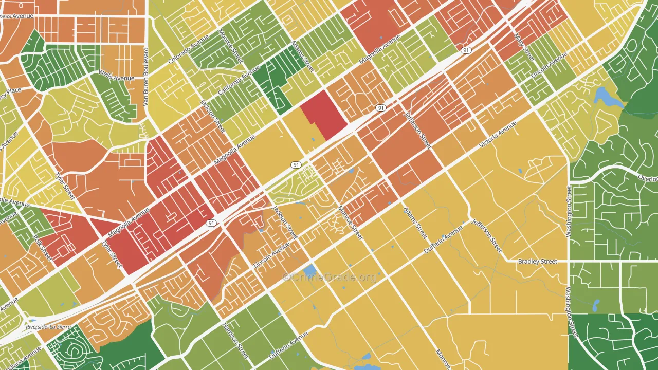Presidential Park, Riverside, CA Map of Assault Rates