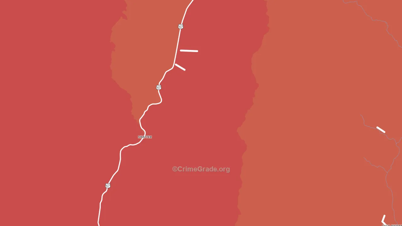 Presidio County, TX Map of Assault Rates
