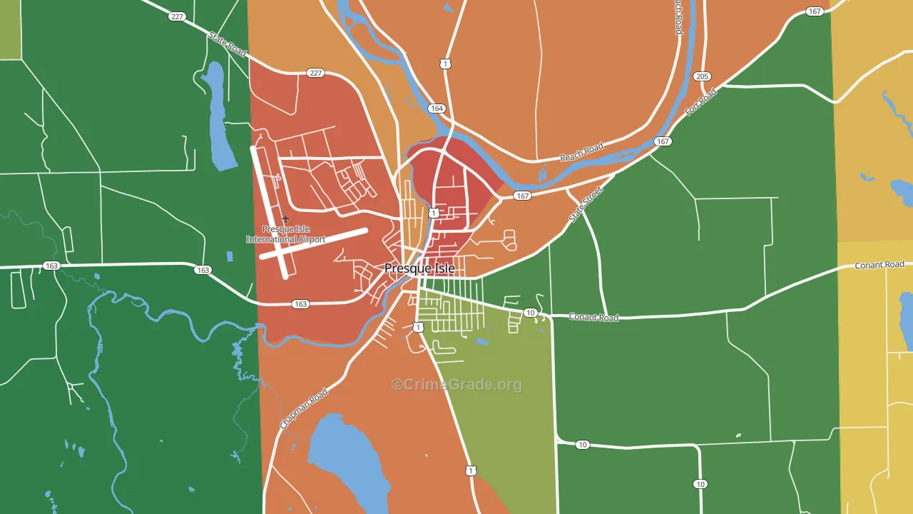 Presque Isle, ME Map of Assault Rates