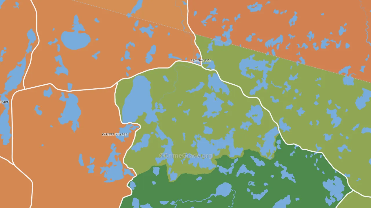 Presque Isle, WI Map of Assault Rates