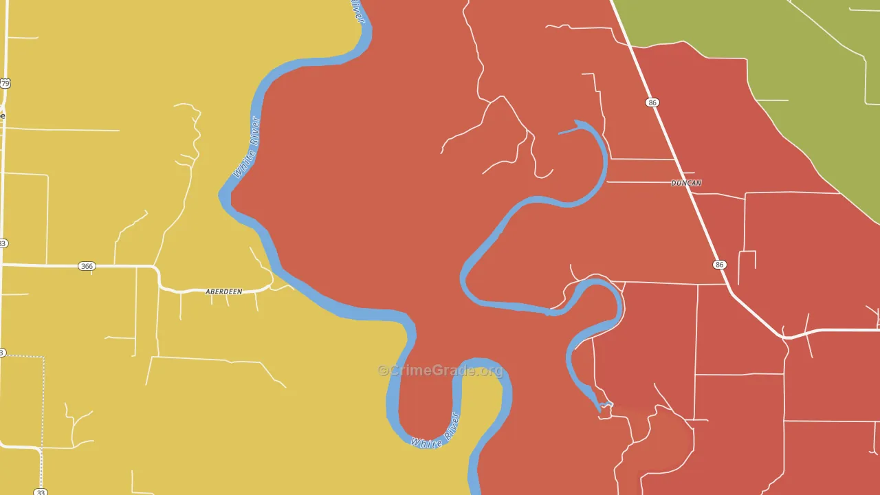 Preston Ferry, AR Map of Assault Rates
