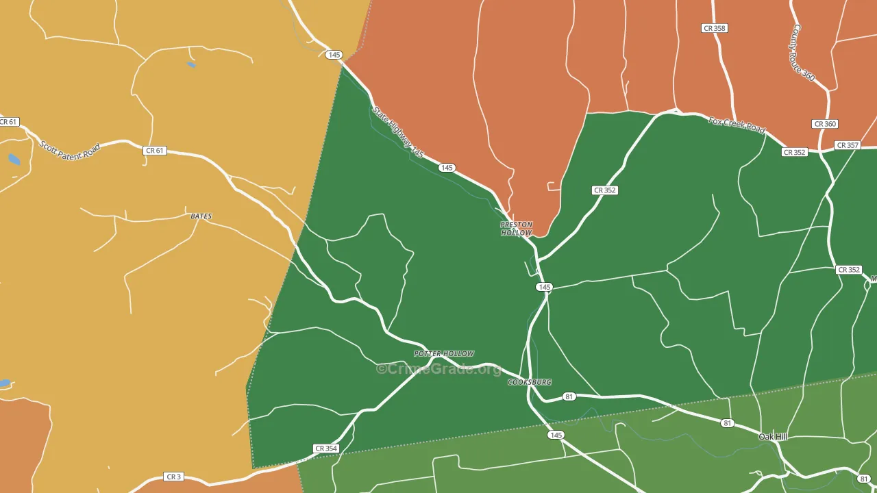 Preston Hollow, NY Map of Assault Rates