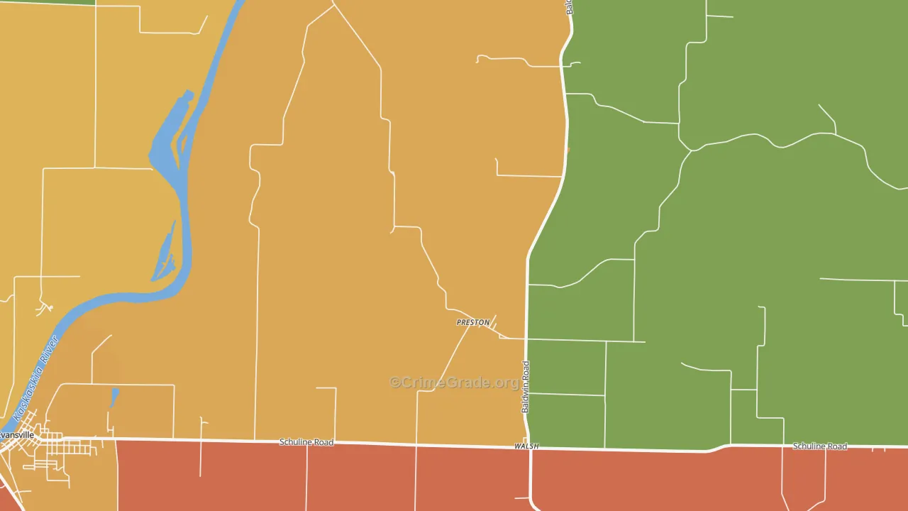 Preston, IL Map of Assault Rates