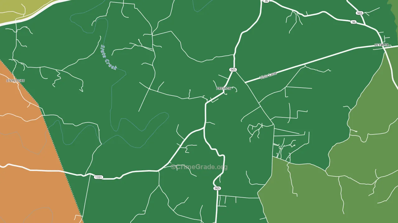 Preston, KY Map of Assault Rates