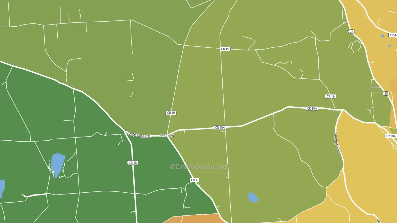 Preston, NY Map of Assault Rates