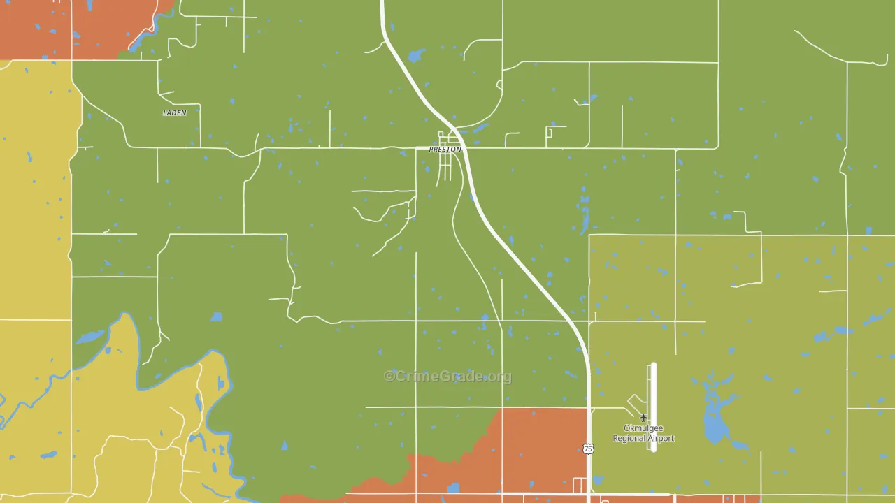 Preston, OK Map of Assault Rates