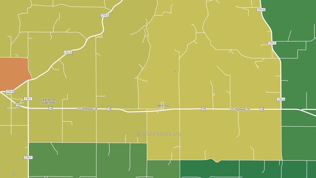 Preston, WI Map of Assault Rates