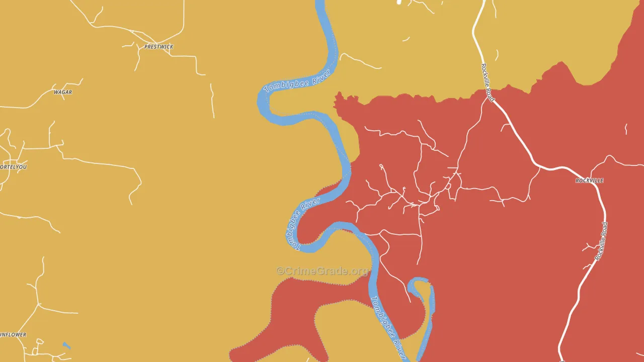 Prestwick, AL Map of Assault Rates