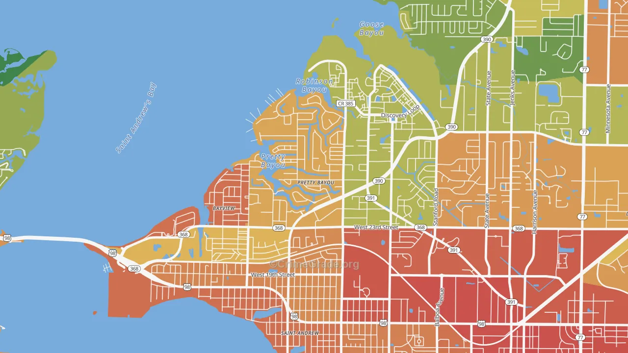 Pretty Bayou, FL Map of Assault Rates