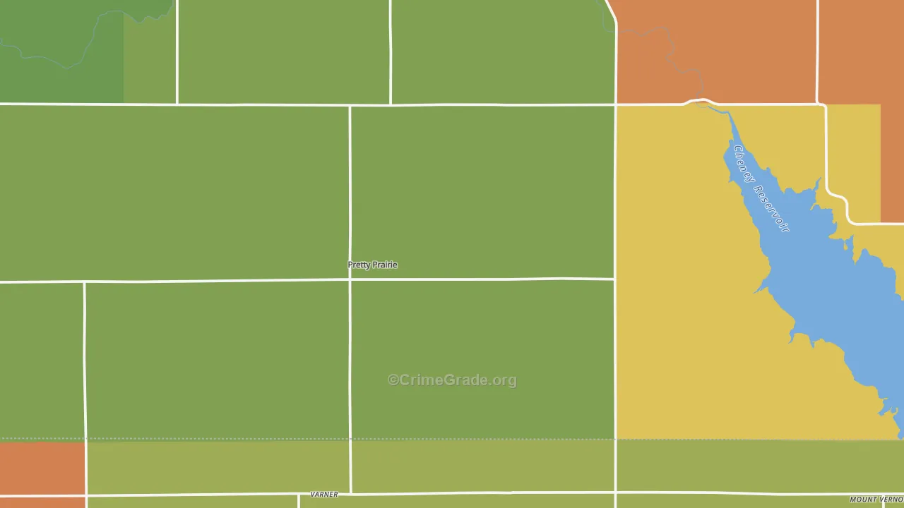 Pretty Prairie, KS Map of Assault Rates