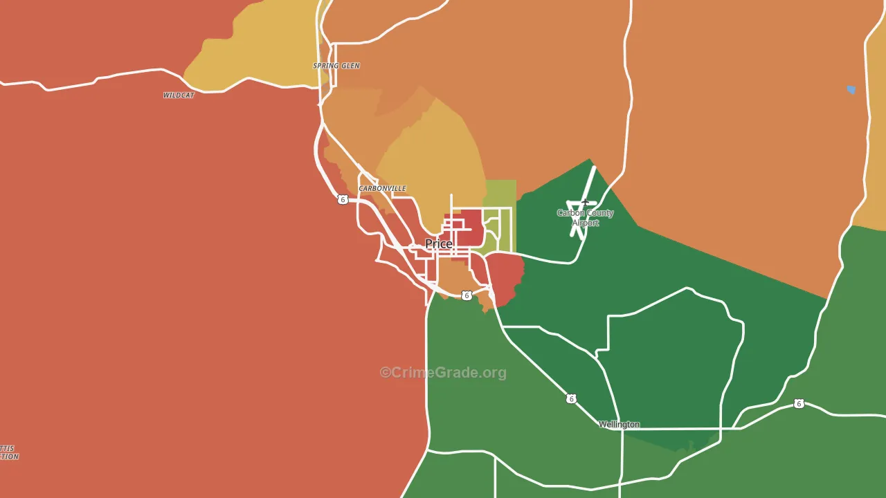 Price, UT Map of Assault Rates
