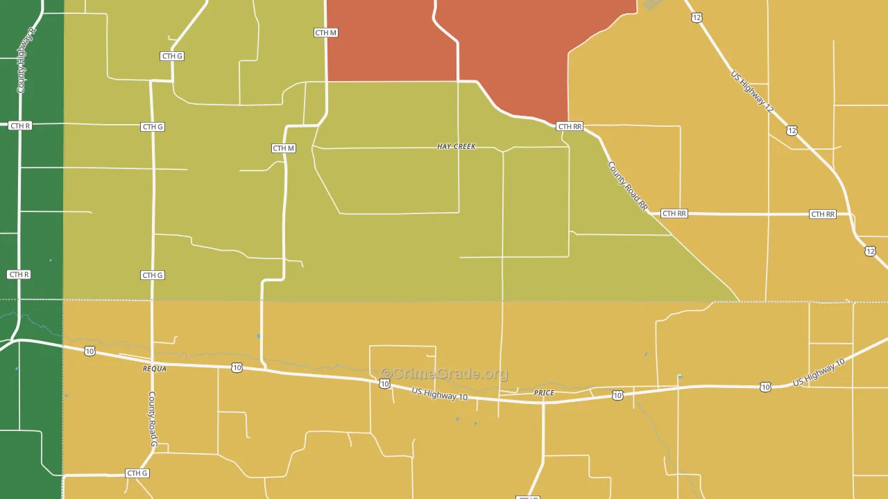 Price, WI Map of Assault Rates