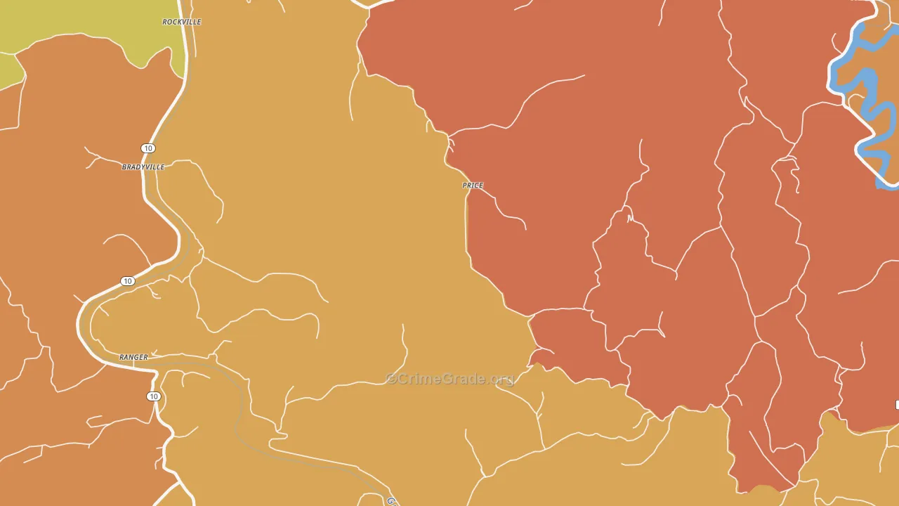 Price, WV Map of Assault Rates