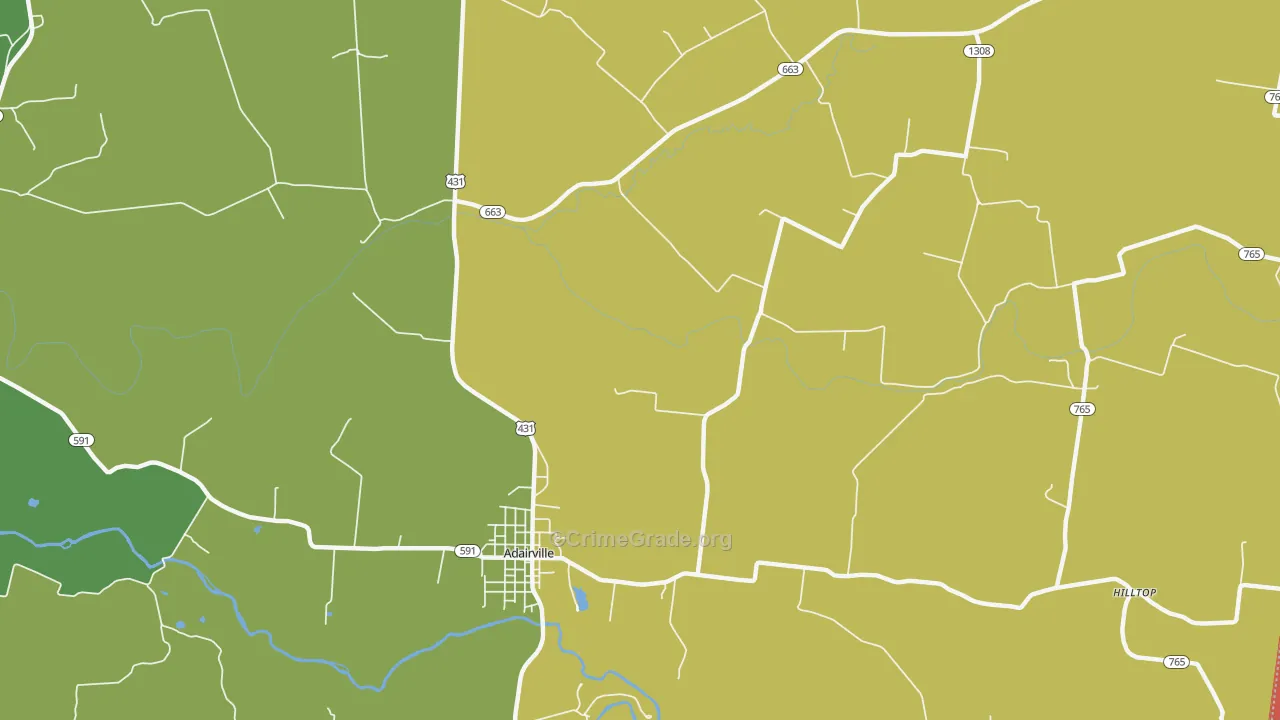 Prices Mill, KY Map of Assault Rates