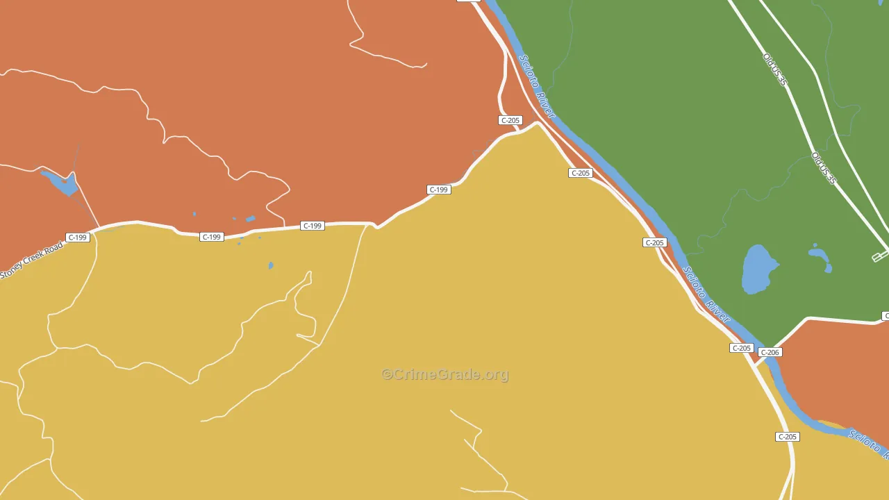 Pride, OH Map of Assault Rates
