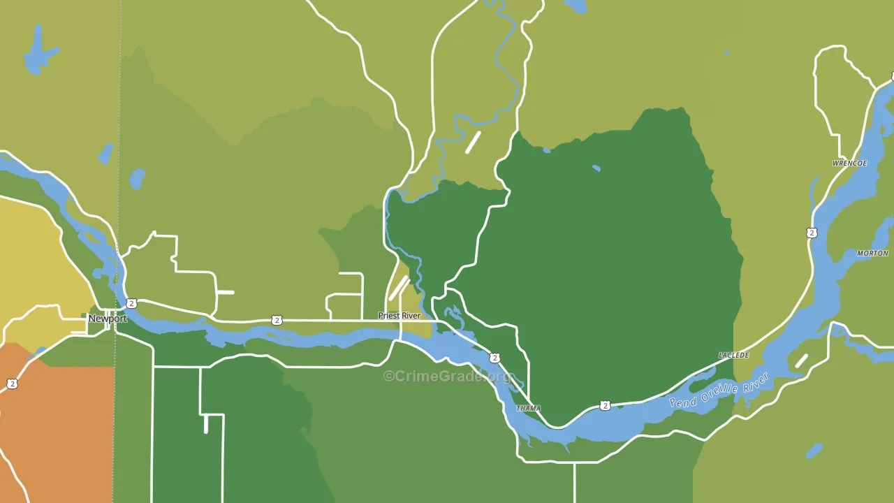 Priest River, ID Map of Assault Rates