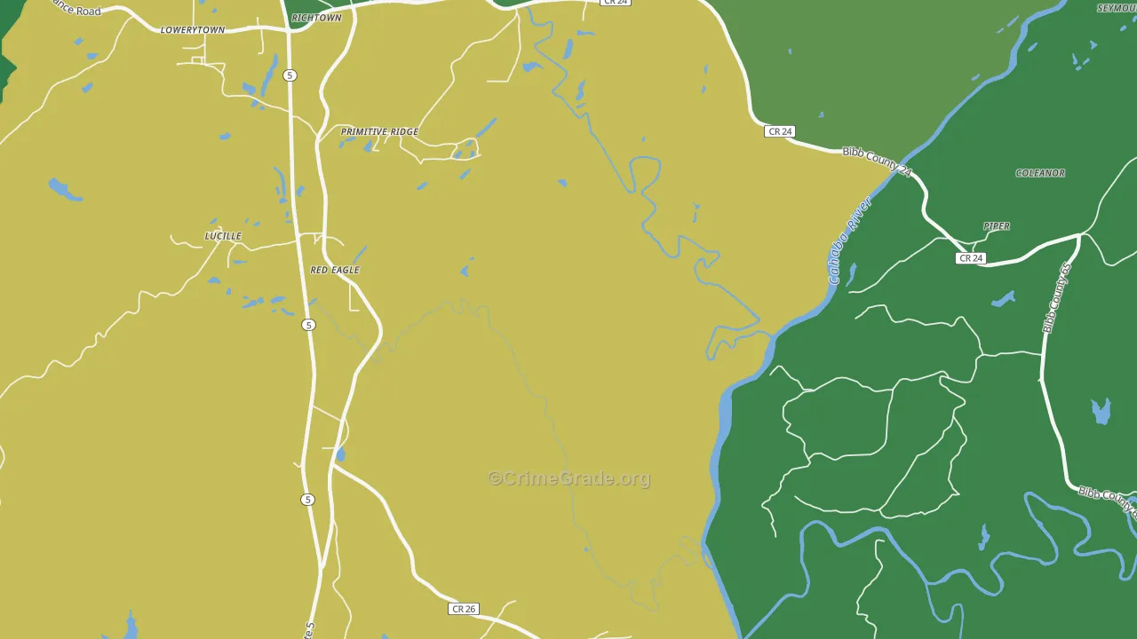 Primitive Ridge, AL Map of Assault Rates