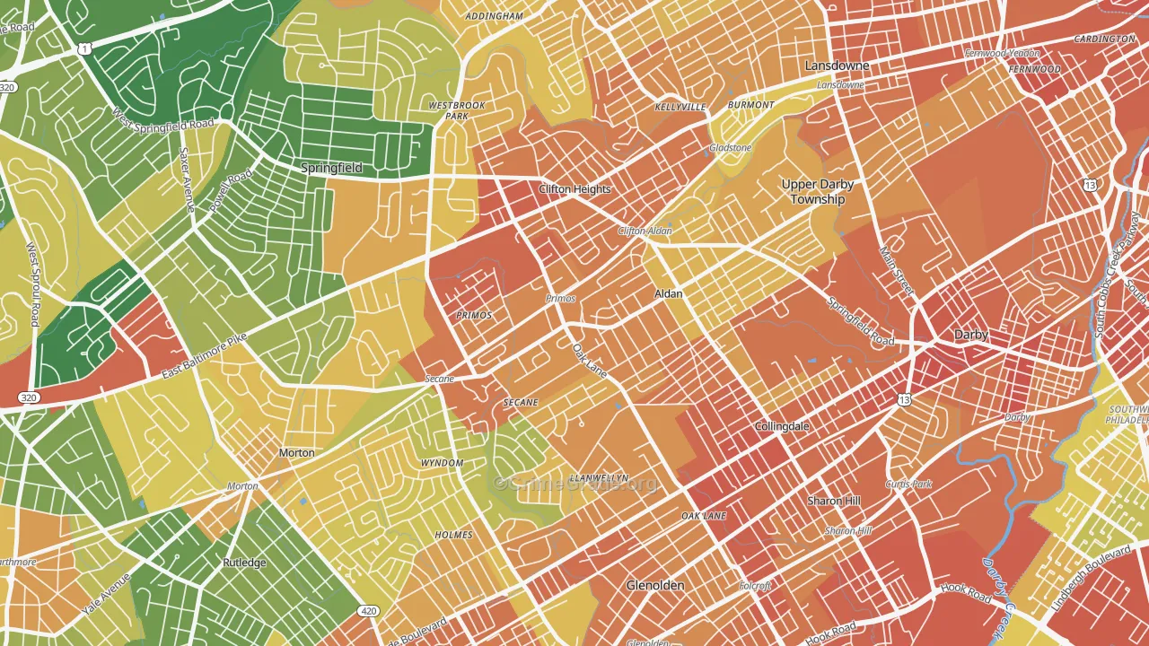 Primos, PA Map of Assault Rates