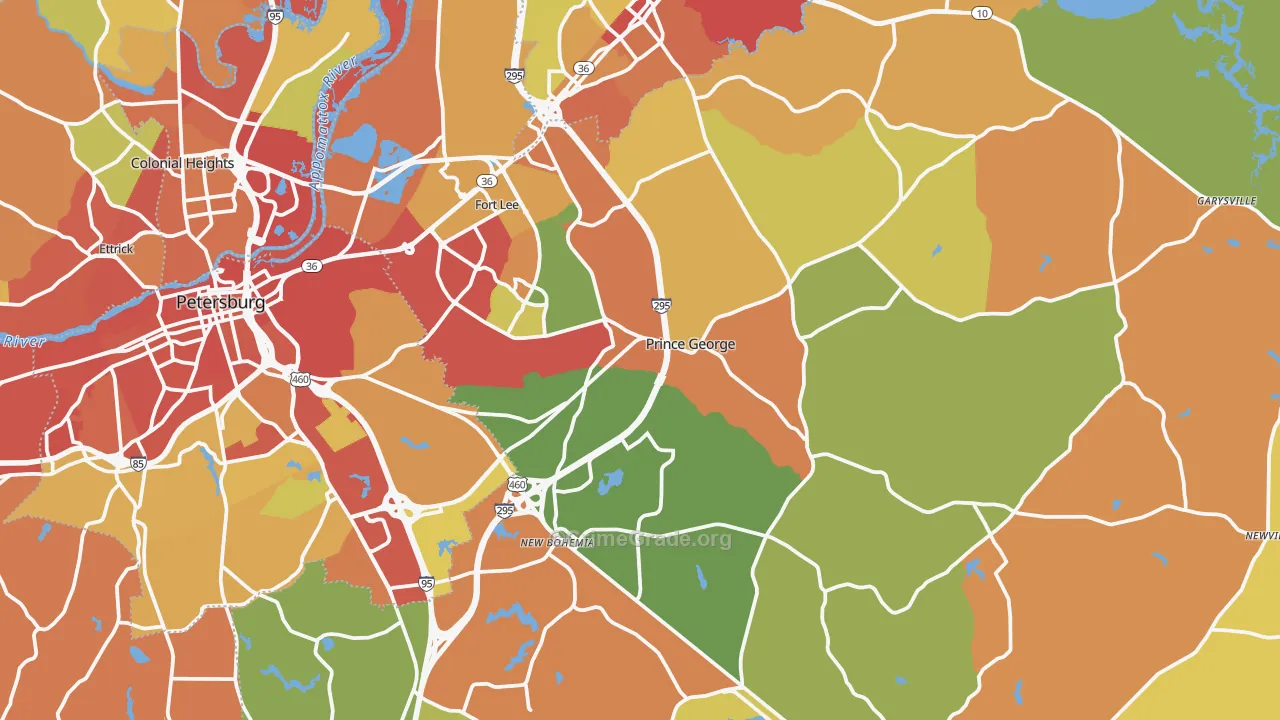 Prince George County, VA Map of Assault Rates