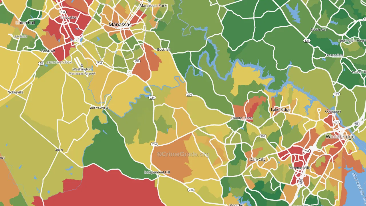 Prince William County, VA Map of Assault Rates