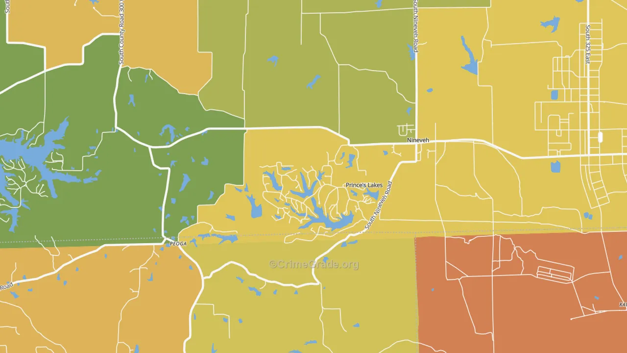 Princes Lakes, IN Map of Assault Rates