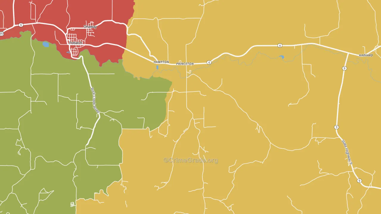 Princeton, ID Map of Assault Rates